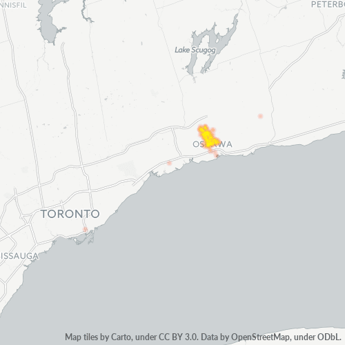Bedrijfsconcentratie in Postcode L1G - Oshawa, Ontario