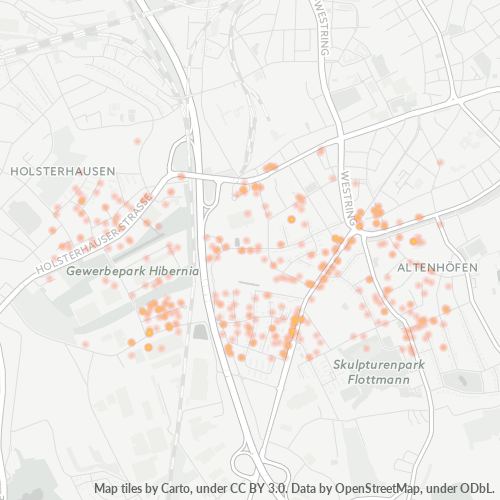 Konsentrasi Bisnis di Kode Pos 44625 - Herne, Nordrhein-Westfalen