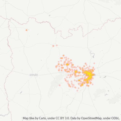 Concentració d'empreses a Codi Postal 53100 - Mayenne, País del Loira