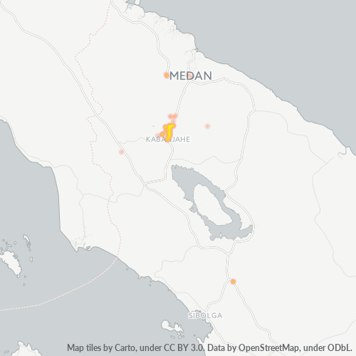 Bedrijfsconcentratie in Postcode 22152 - Berastagi, Noord-Sumatra