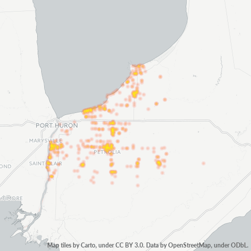 Bedrijfsconcentratie in Postcode N0N - Ontario