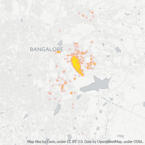 Bedrijfsconcentratie in Postcode 560071 - Domlur, Karnataka
