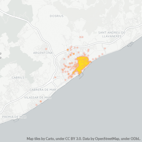 Bedrijfsconcentratie in Postcode 08301 - Mataró, Catalonië
