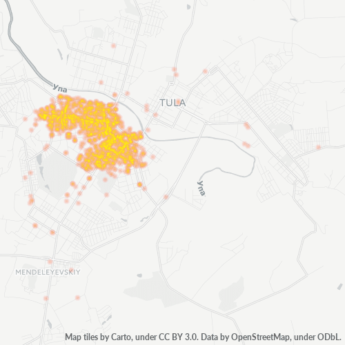 Ettevõttete kontsentratsioon asukohas Postiindeksi 300041 - Tula, Tula oblast