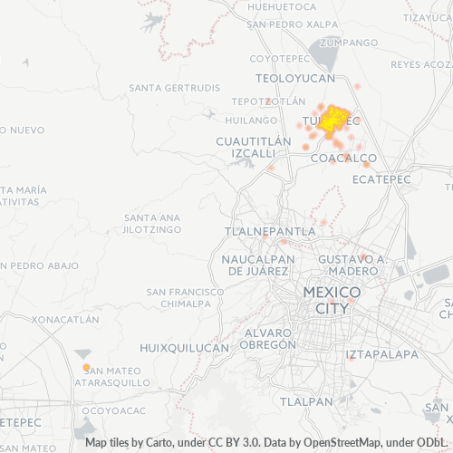 Dami ng Negosyo sa Postal Code 54960 - Tultepec, Estado ng Mehiko