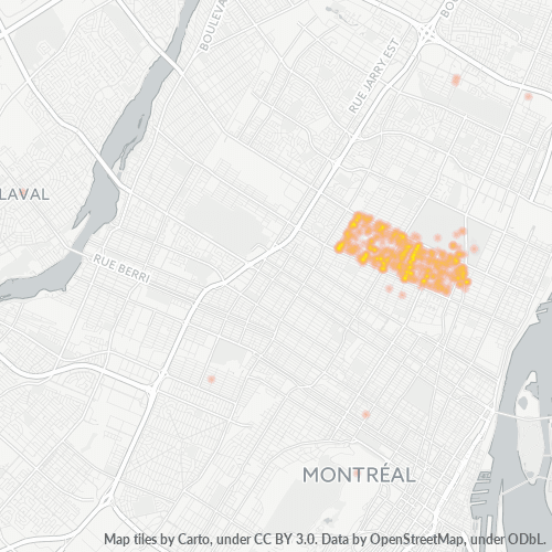 Concentration d'activités en/à/au/aux Code Postal H1X - Montréal, Québec