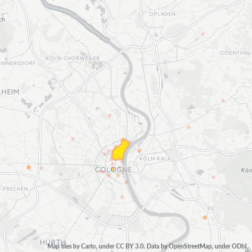 Verksamhetskoncentration i Postnummer 50668 - Köln, Nordrhein-Westfalen