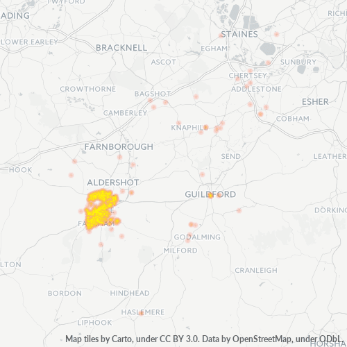 Concentració d'empreses a Codi Postal GU9 - Farnham, Anglaterra