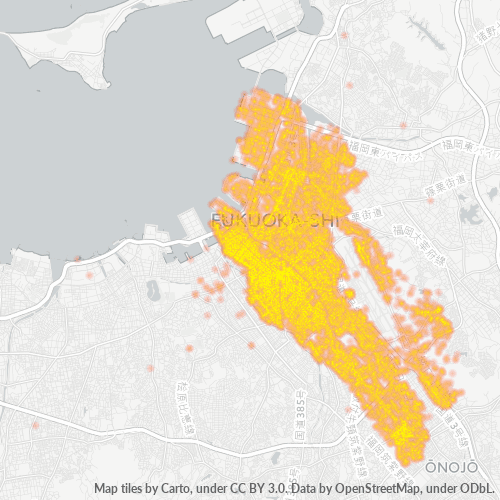 Bedrijfsconcentratie in Postcode 812 - Fukuoka (prefectuur)