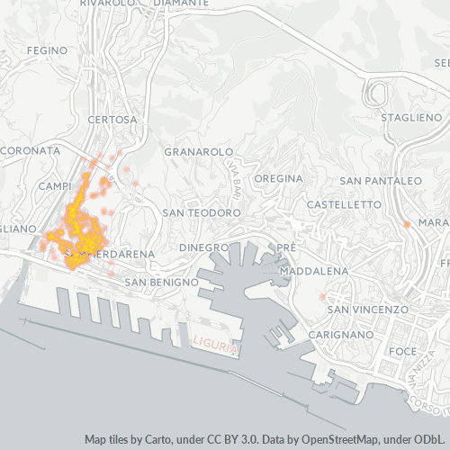 Dami ng Negosyo sa Postal Code 16151 - San Pier d'Arena, Liguria