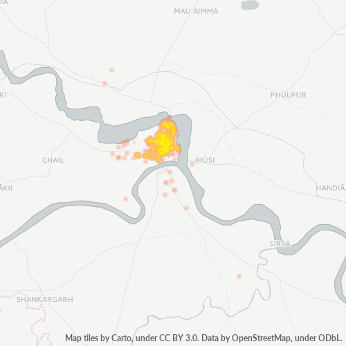 Ettevõttete kontsentratsioon asukohas Postiindeksi 211002 - Allahābād, Uttar Pradesh