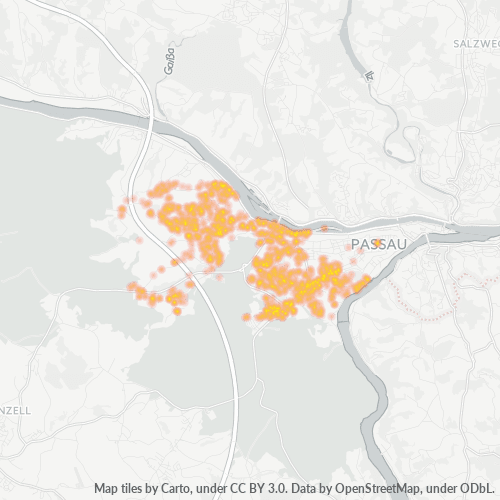 Business Concentration in Postal Code 94036 - Passau, Bavaria