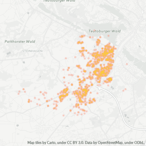 Business Concentration in Postal Code 33649 - Bielefeld, North Rhine-Westphalia