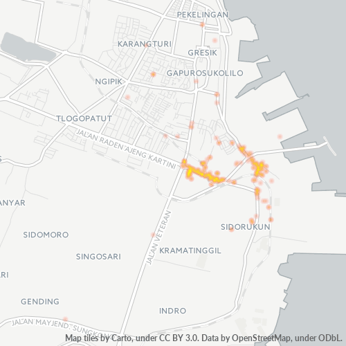 Bedrijfsconcentratie in Postcode 61112 - Gresik, Oost-Java