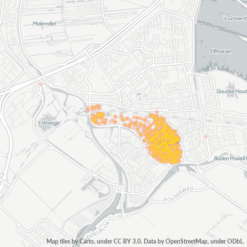 Bedrijfsconcentratie in Postcode 2801 - Gouda, Zuid-Holland