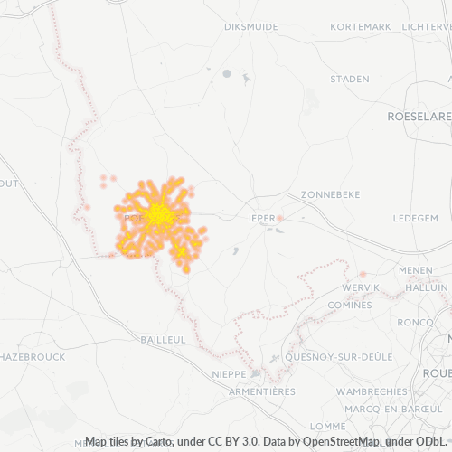Bedrijfsconcentratie in Postcode 8970 - Poperinge, Vlaanderen