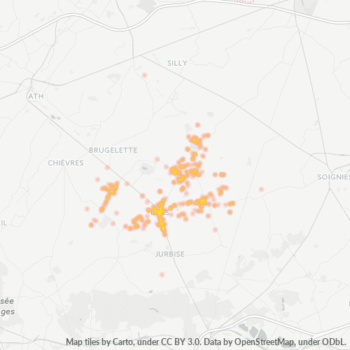 Bedrijfsconcentratie in Postcode 7870 - België