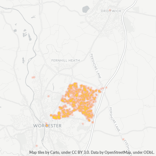 Concentrarea activității în Cod Postal WR4 - Worcester, Anglia