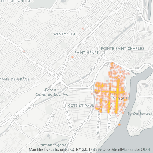 Dami ng Negosyo sa Postal Code H4G - Verdun, Québec