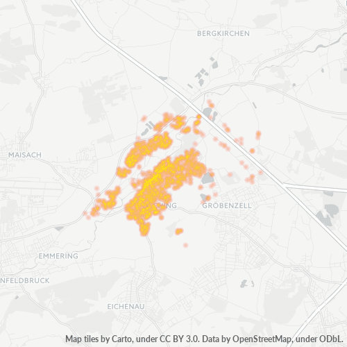 Bedrijfsconcentratie in Postcode 82140 - Olching, Beieren