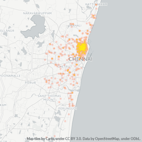 Dami ng Negosyo sa Postal Code 600021 - Washermanpet, State of Tamil Nādu
