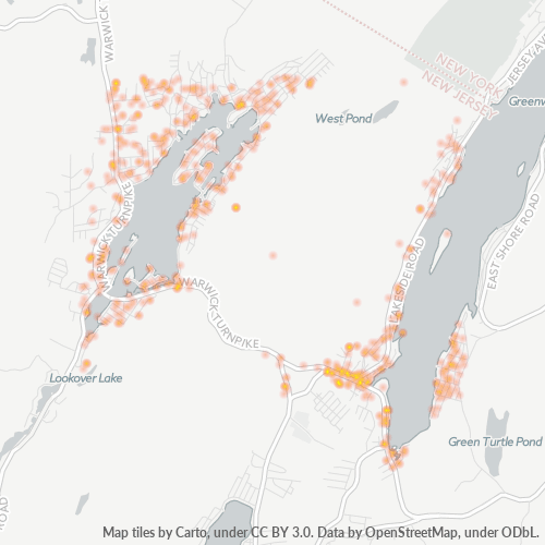 Bedrijfsconcentratie in Postcode 07421 - Hewitt, New Jersey