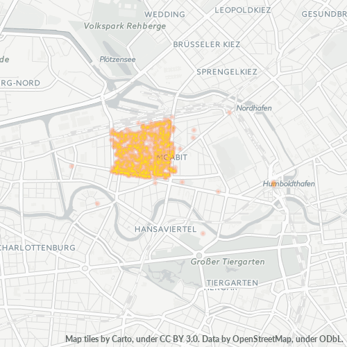 Business Concentration in Postal Code 10551 - Berlin