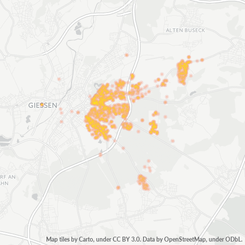 Business Concentration in Postal Code 35394 - Giessen, Hesse
