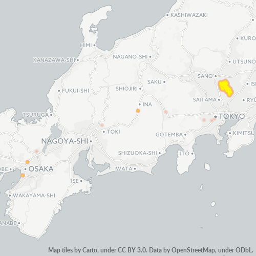 Dami ng Negosyo sa Postal Code 306 - Prepektura ng Ibaraki