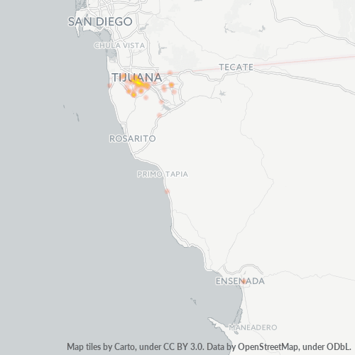 Verksamhetskoncentration i Postnummer 22014 - Tijuana, Baja California (delstat)
