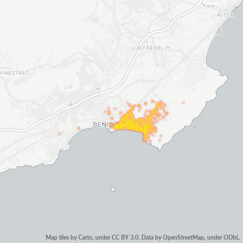 Verksamhetskoncentration i Postnummer 03503 - Benidorm, Valencia (autonom region)