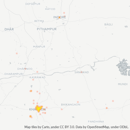 Dami ng Negosyo sa Postal Code 451001 - Khargone, Madhya Pradesh