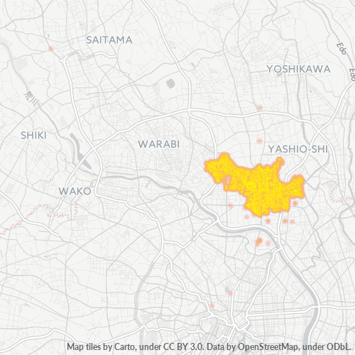 Bedrijfsconcentratie in Postcode 121 - Minamisenju, Tokyo Prefecture