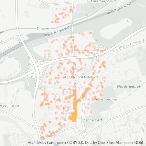 Business Concentration in Postal Code 45329 - Essen, North Rhine-Westphalia
