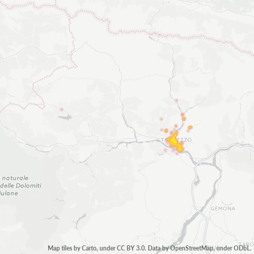 Bedrijfsconcentratie in Postcode 33028 - Cabia, Friuli-Venezia Giulia