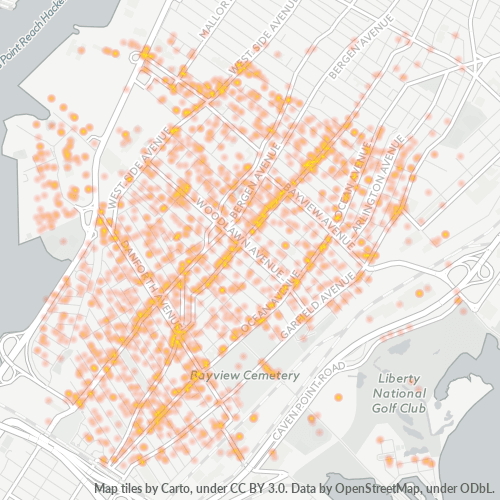 Bedriftskonsentrasjon i Postnummer 07305 - Jersey City, New Jersey