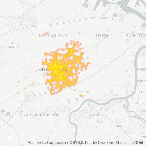 Concentrazione delle imprese in Codice Postale 9100 - Belgio