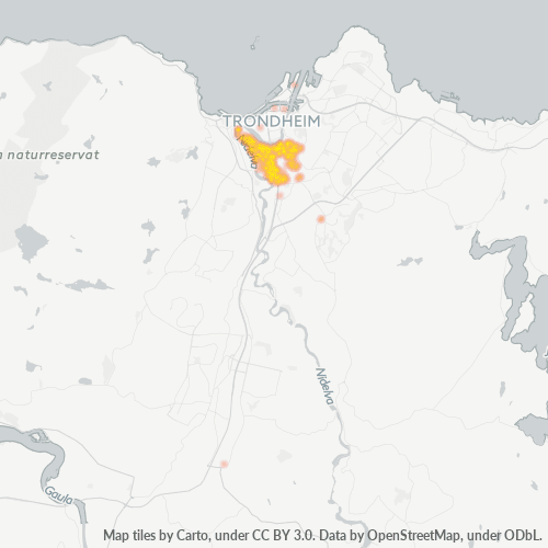 Bedrijfsconcentratie in Postcode 7030 - Trondheim, Sør-Trøndelag