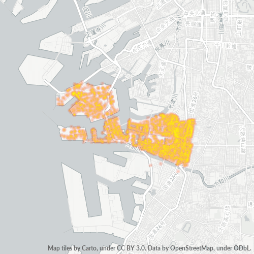 Bedrijfsconcentratie in Postcode 559 - Osaka (prefectuur)