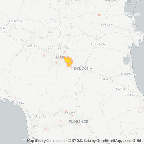 Concentrazione delle imprese in CAP 41013 - Modena, Emilia