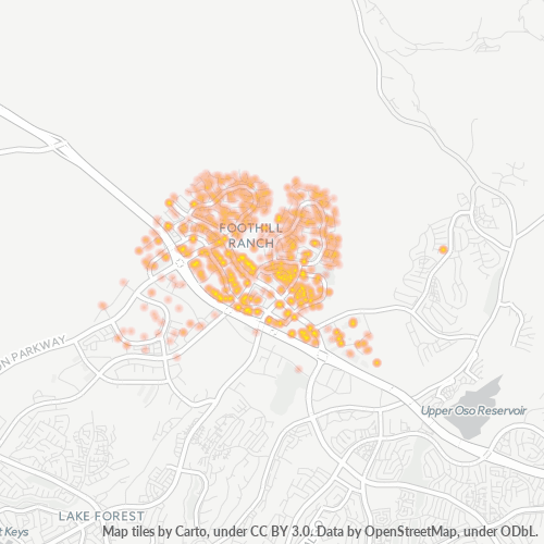 Verksamhetskoncentration i Postnummer 92610 - Foothill Ranch, Kalifornien