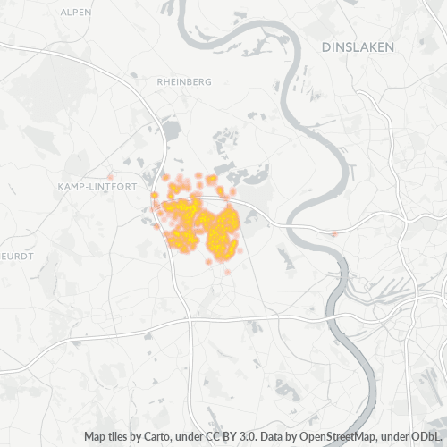 Business Concentration in Postal Code 47445 - Moers, North Rhine-Westphalia