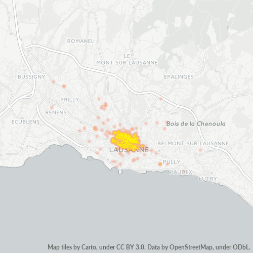 Dami ng Negosyo sa Postal Code 1003 - Lausanne, Canton de Vaud