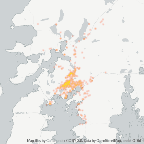 Bedrijfsconcentratie in Postcode 8370 - Leknes, Nordland (provincie)