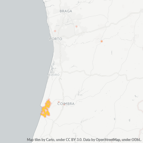 Bedrijfsconcentratie in Postcode 3090 - Figueira da Foz, Coimbra (district)