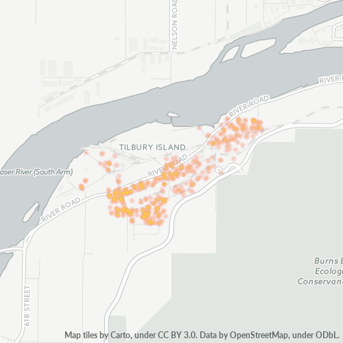 Bedrijfsconcentratie in Postcode V4G - Delta, Brits-Columbia