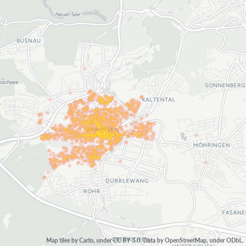 Bedrijfsconcentratie in Postcode 70563 - Stuttgart, Baden-Württemberg
