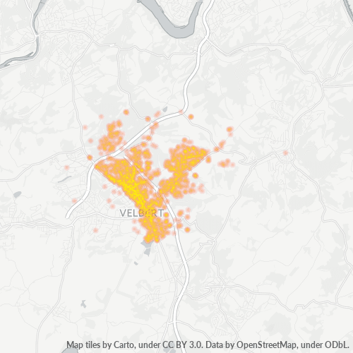 Business Concentration in Postal Code 42551 - Velbert, North Rhine-Westphalia
