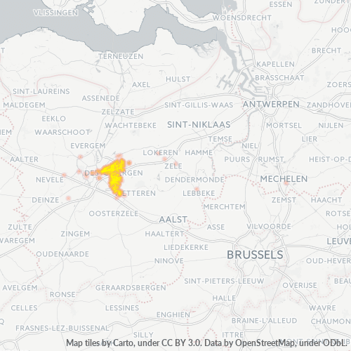 Bedrijfsconcentratie in Postcode 9070 - België