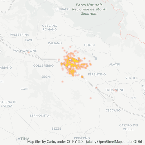 Bedrijfsconcentratie in Postcode 03012 - Italië